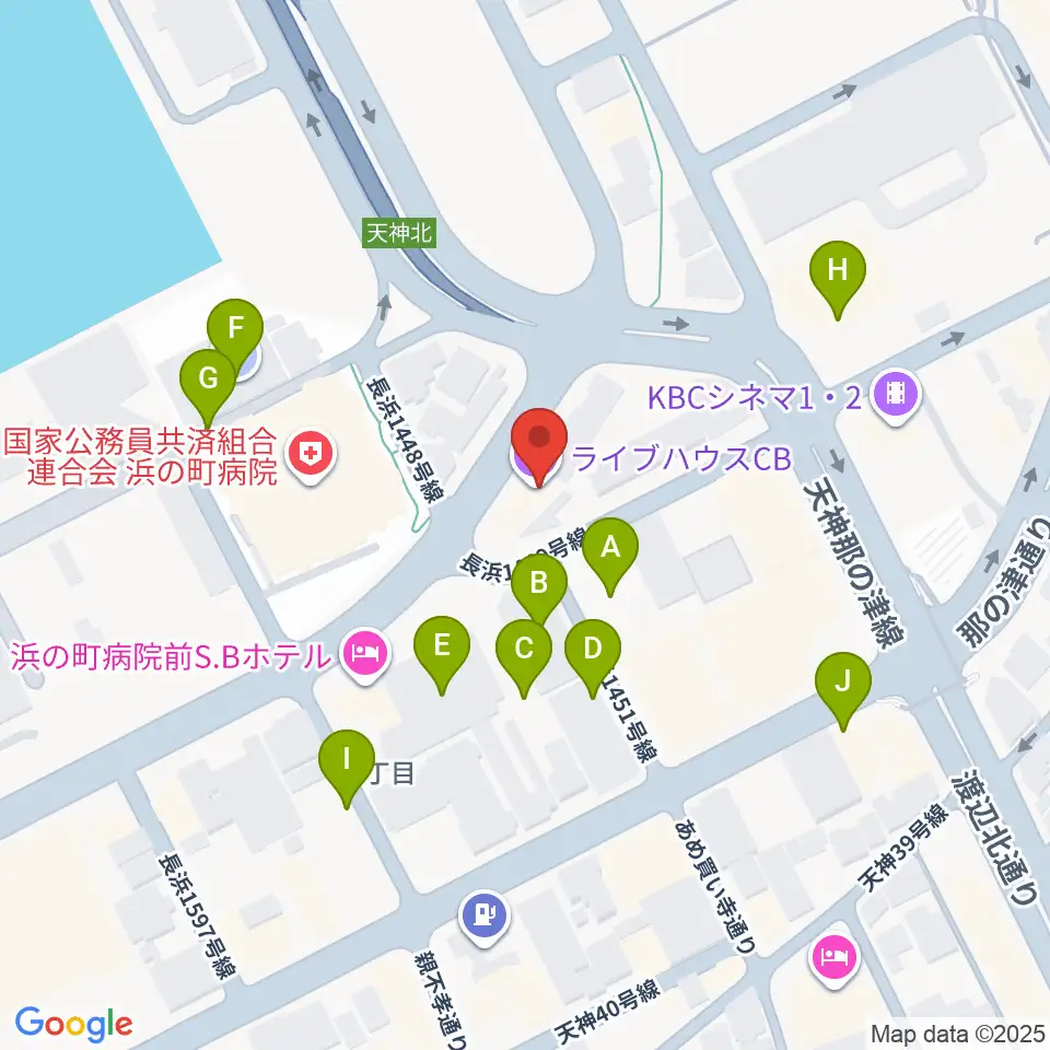 ライブハウスCB周辺の駐車場・コインパーキング一覧地図