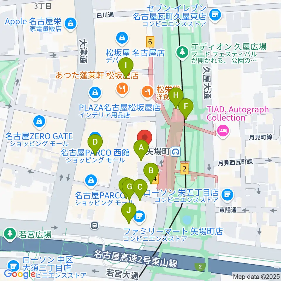 名古屋クラブクアトロ周辺の駐車場・コインパーキング一覧地図