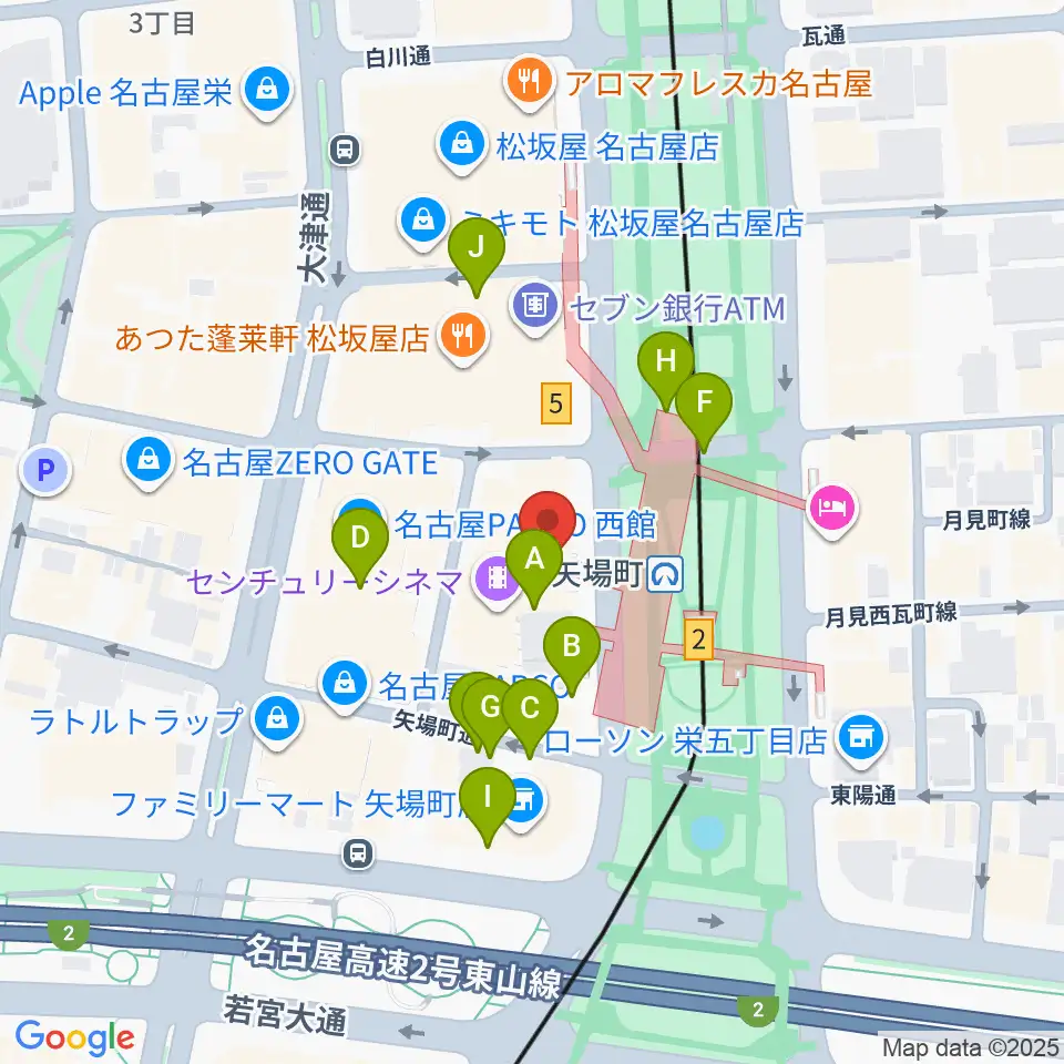 名古屋クラブクアトロ周辺の駐車場・コインパーキング一覧地図