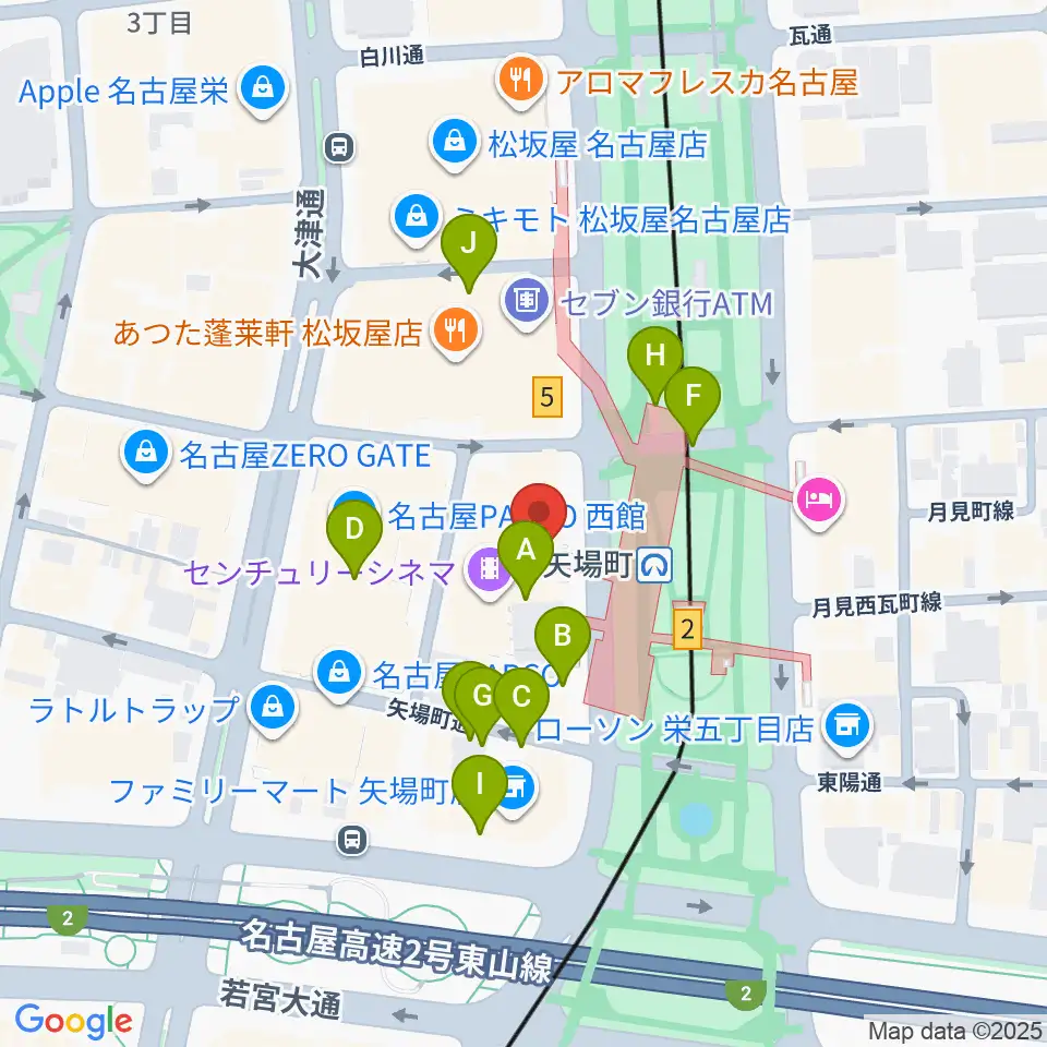 名古屋クラブクアトロ周辺の駐車場・コインパーキング一覧地図