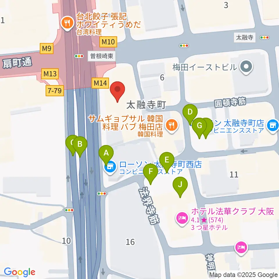 梅田クラブクアトロ周辺の駐車場・コインパーキング一覧地図