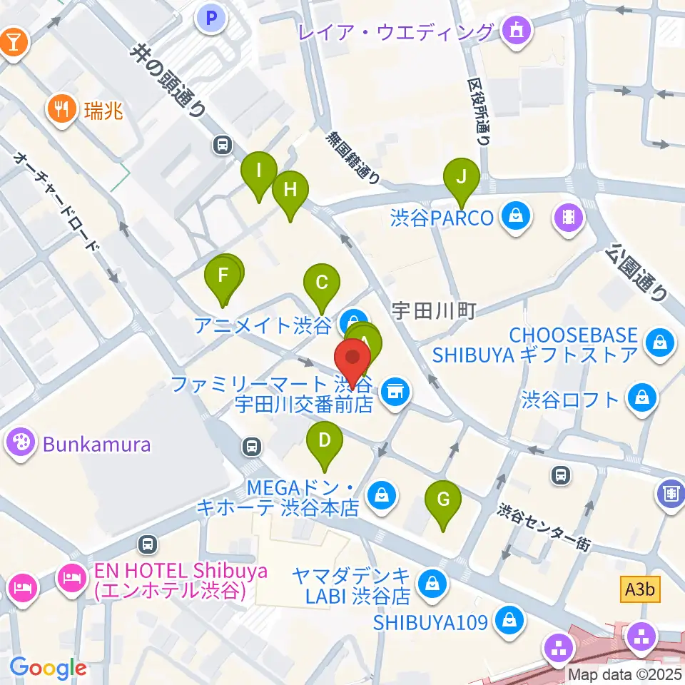 渋谷クラブクアトロ周辺の駐車場・コインパーキング一覧地図