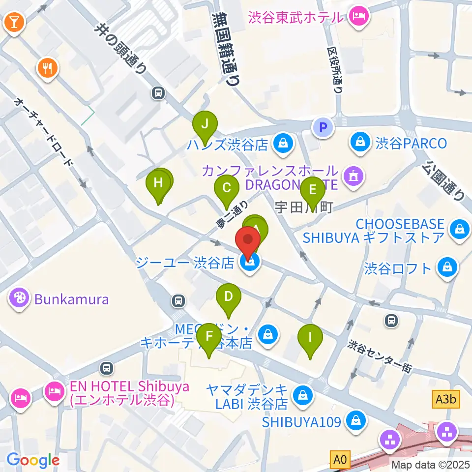 渋谷クラブクアトロ周辺の駐車場・コインパーキング一覧地図