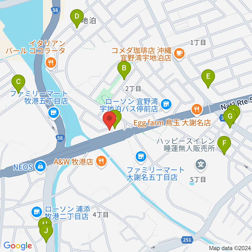 宜野湾スタジオ8528周辺の駐車場・コインパーキング一覧地図