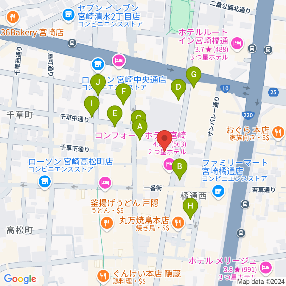 宮崎FLOOR周辺の駐車場・コインパーキング一覧地図