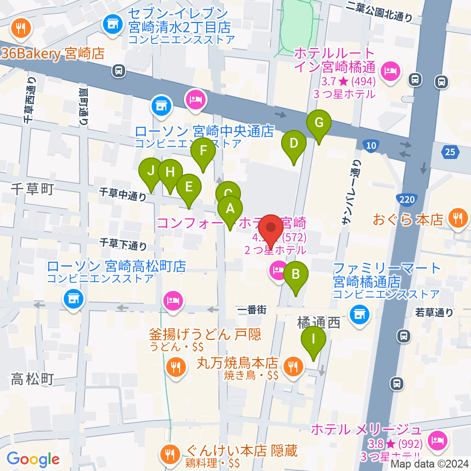 宮崎FLOOR周辺の駐車場・コインパーキング一覧地図