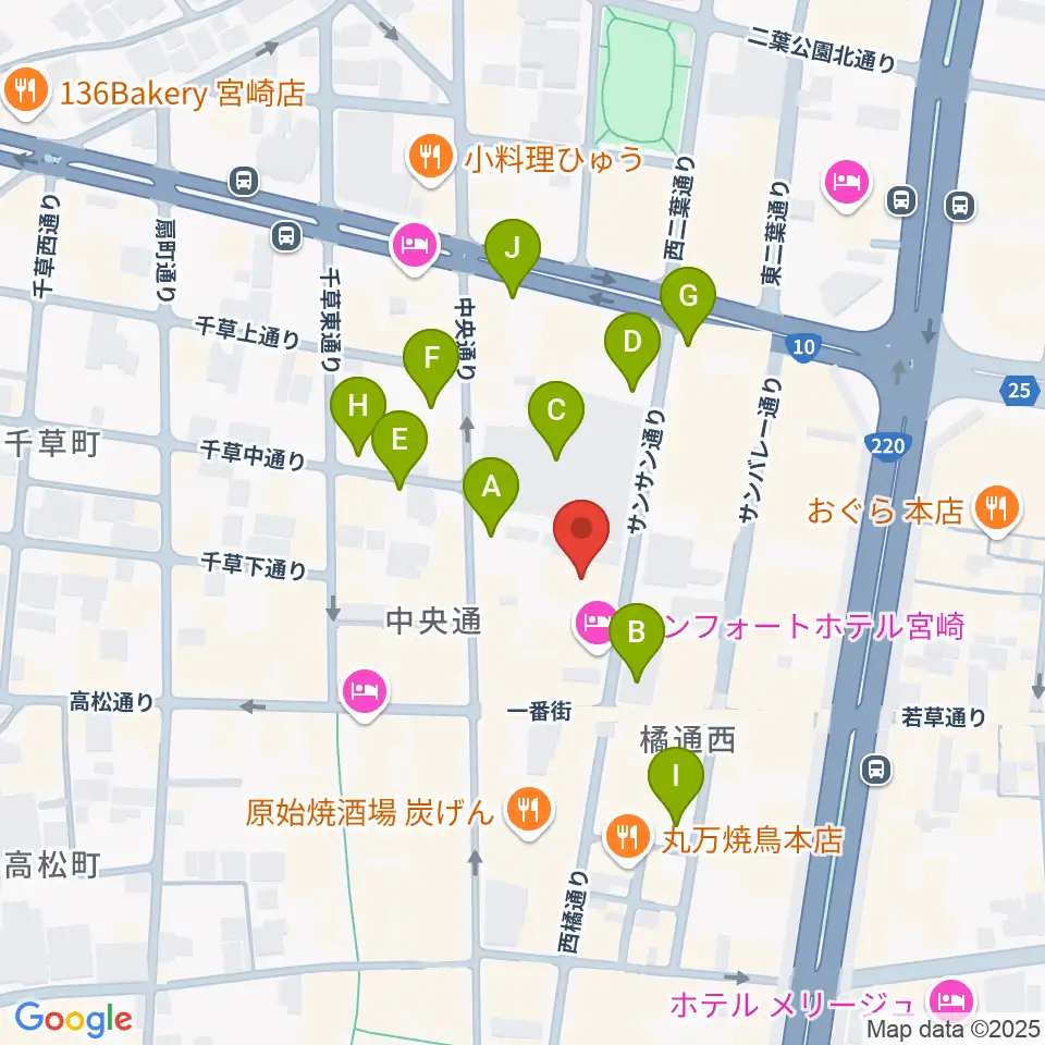 宮崎FLOOR周辺の駐車場・コインパーキング一覧地図