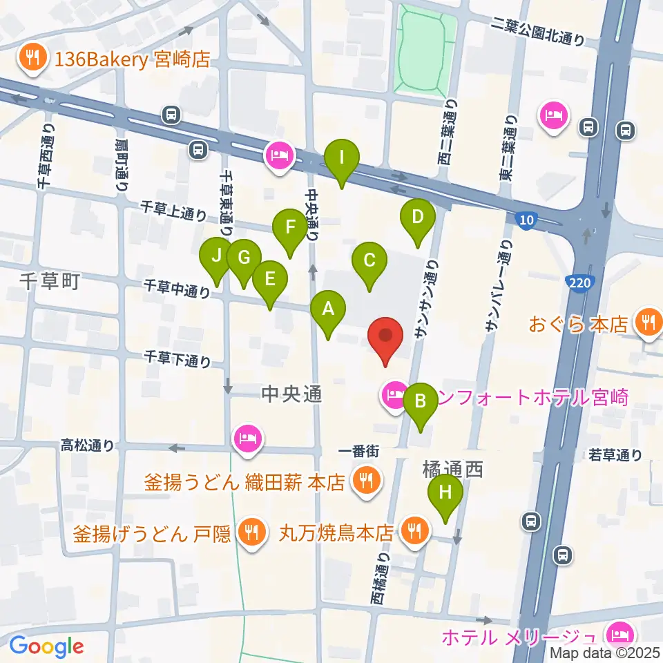 宮崎FLOOR周辺の駐車場・コインパーキング一覧地図