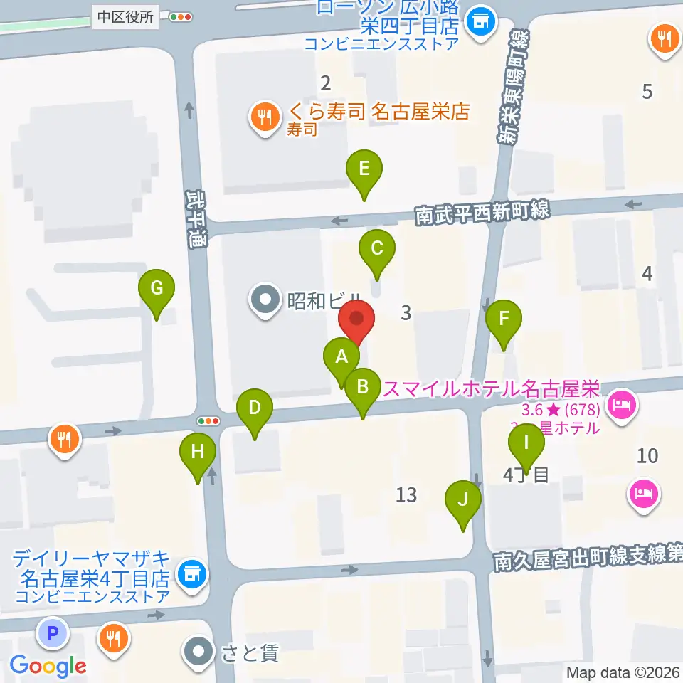 栄r A D 周辺の駐車場 コインパーキング一覧マップ