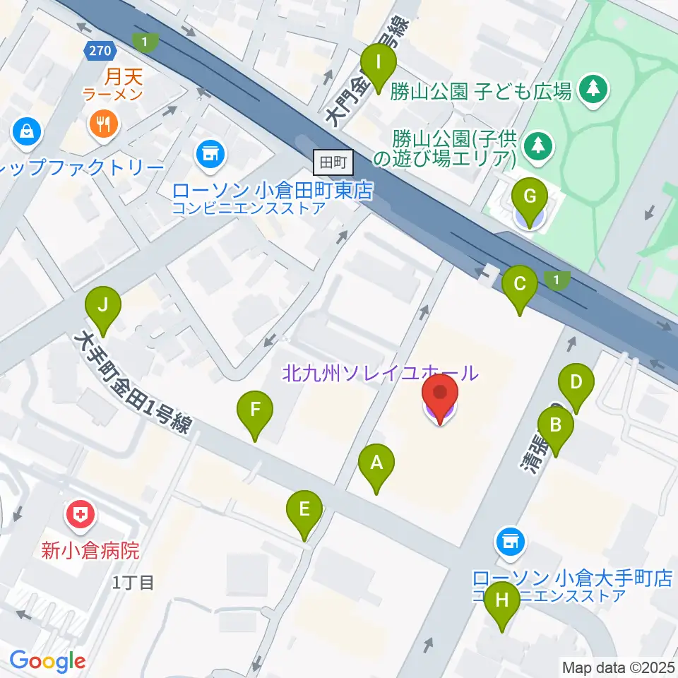 北九州ソレイユホール周辺の駐車場・コインパーキング一覧地図