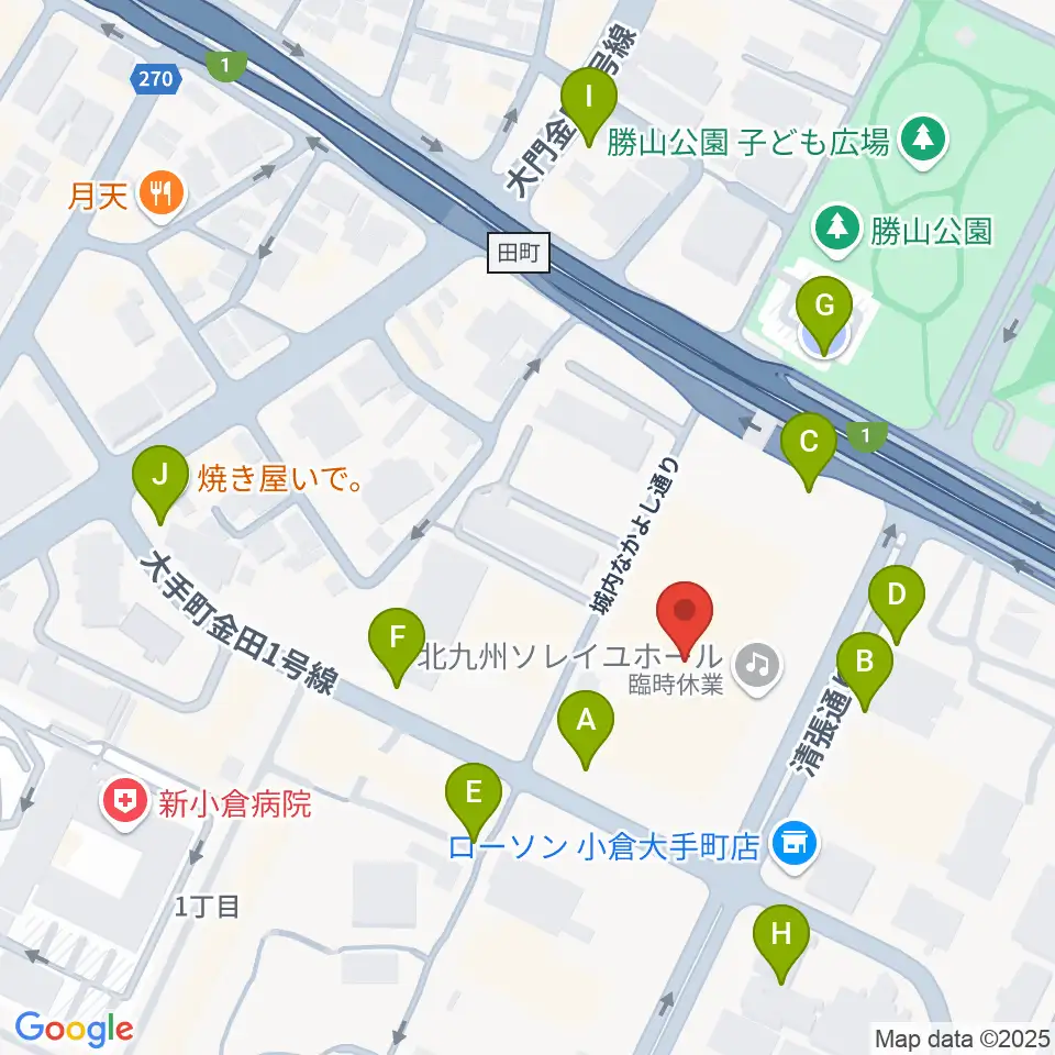 北九州ソレイユホール周辺の駐車場・コインパーキング一覧地図
