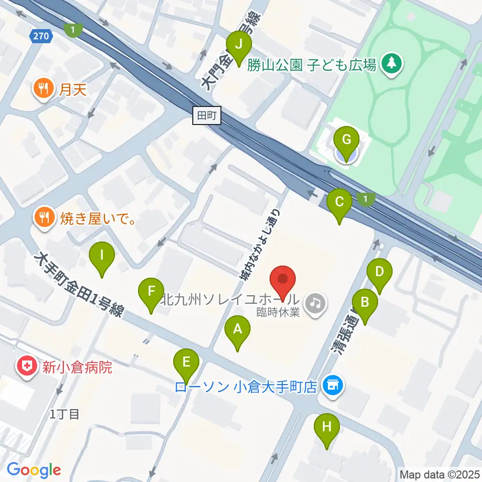 北九州ソレイユホール周辺の駐車場・コインパーキング一覧地図