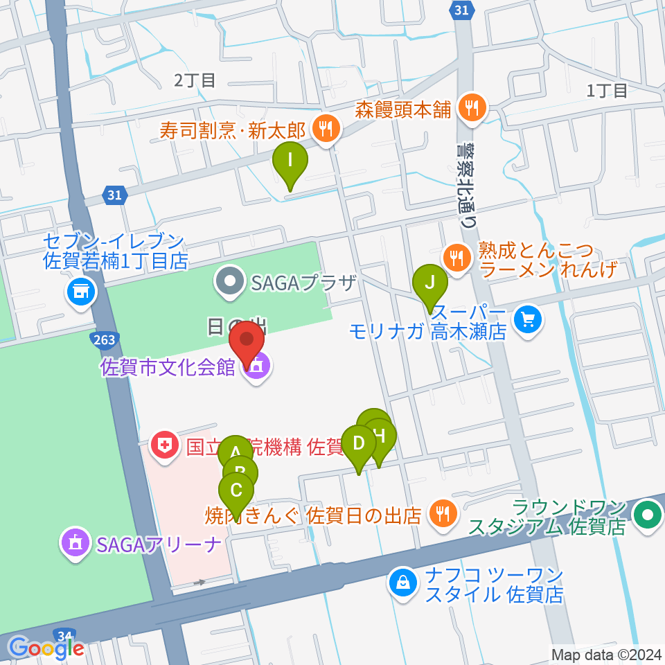 佐賀市文化会館周辺の駐車場・コインパーキング一覧地図