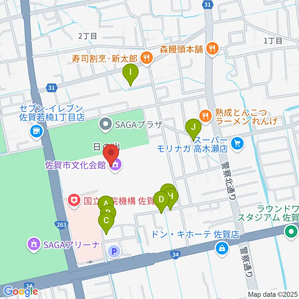 佐賀市文化会館周辺の駐車場・コインパーキング一覧地図