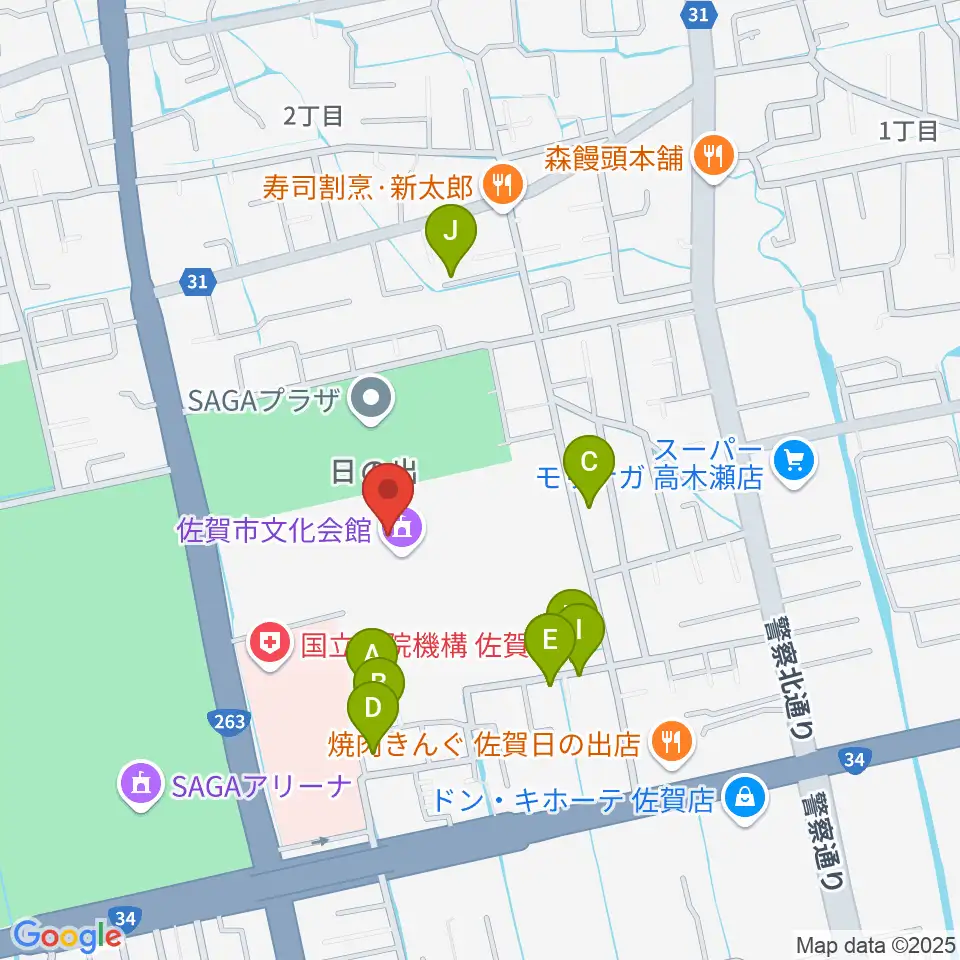 佐賀市文化会館周辺の駐車場・コインパーキング一覧地図
