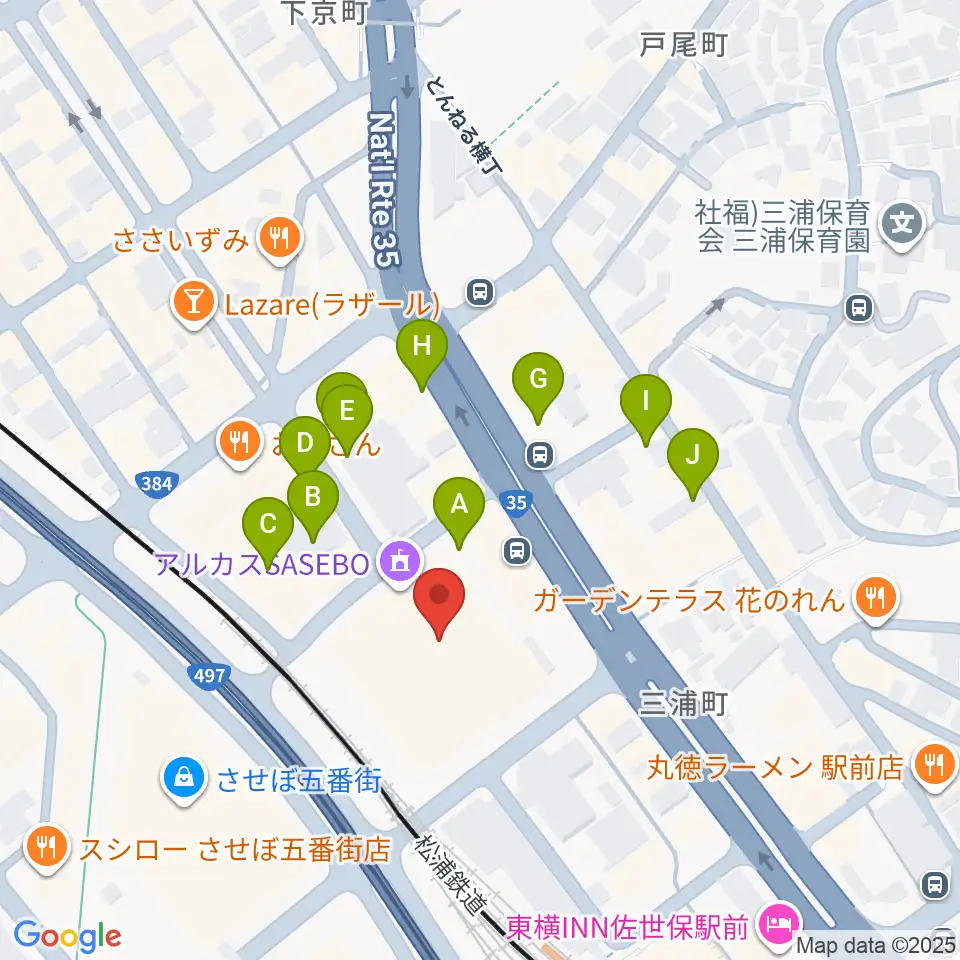 アルカスSASEBO周辺の駐車場・コインパーキング一覧地図