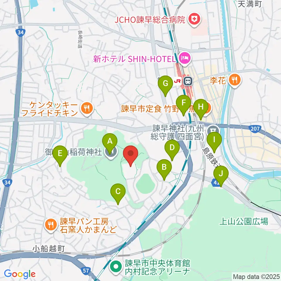 諫早文化会館周辺の駐車場・コインパーキング一覧地図