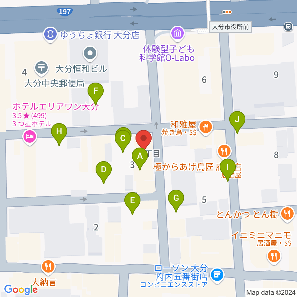 大分club SPOT周辺の駐車場・コインパーキング一覧地図