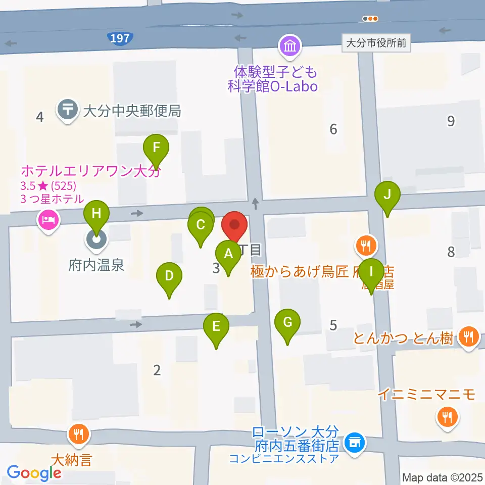 大分club SPOT周辺の駐車場・コインパーキング一覧地図