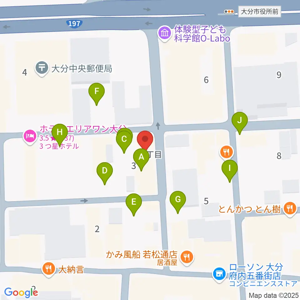 大分club SPOT周辺の駐車場・コインパーキング一覧地図