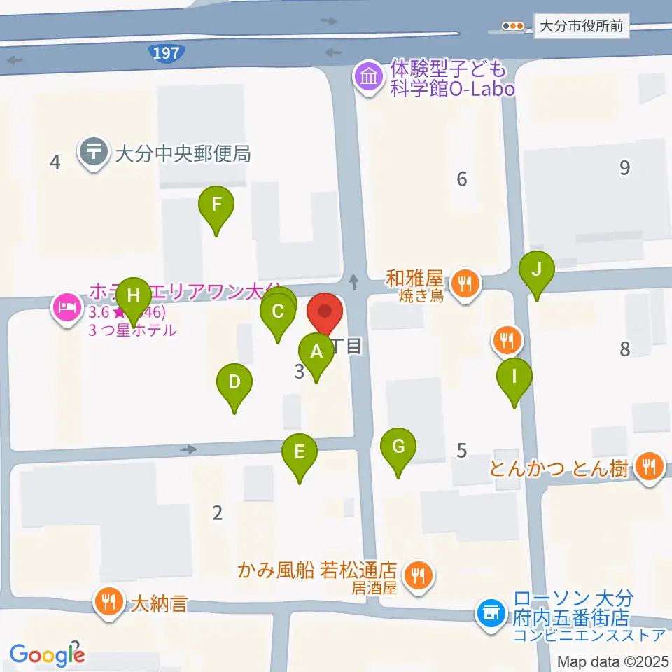 大分club SPOT周辺の駐車場・コインパーキング一覧地図