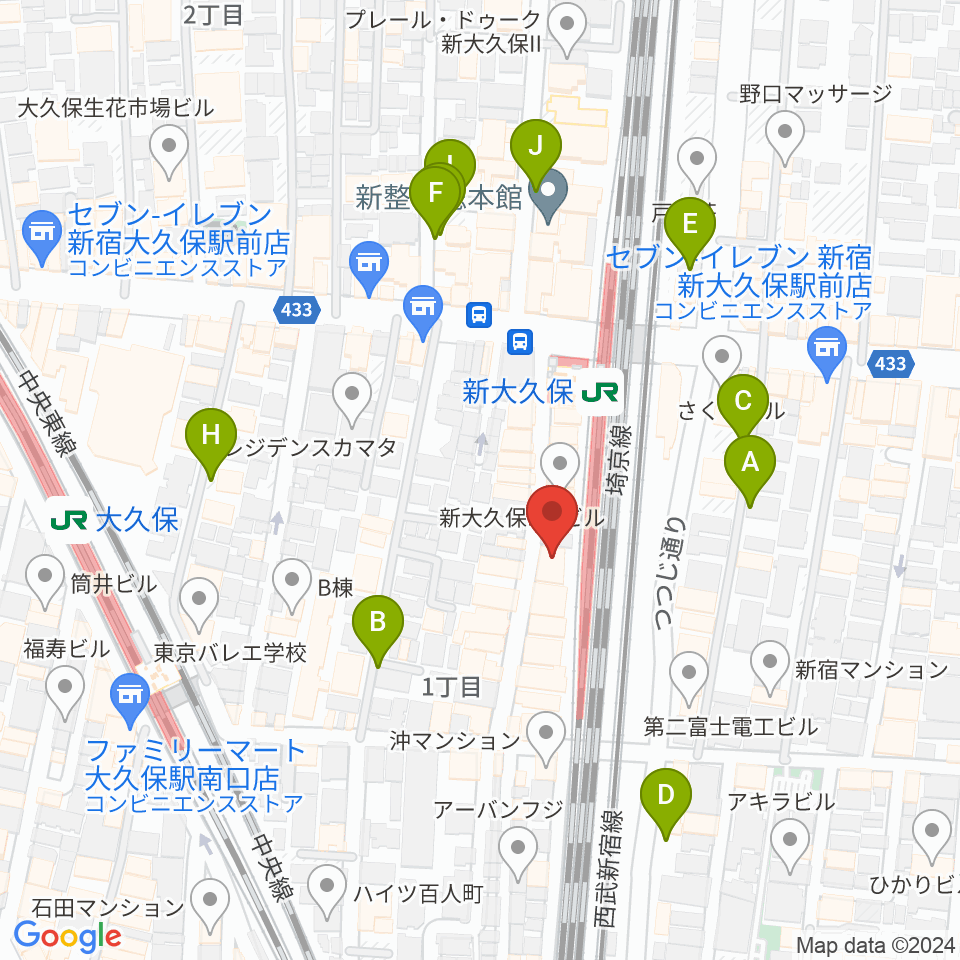 クロサワ楽器 日本総本店周辺の駐車場・コインパーキング一覧地図