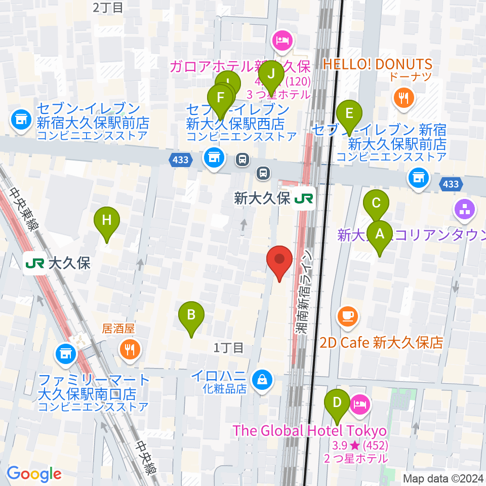 クロサワ楽器 日本総本店周辺の駐車場・コインパーキング一覧地図