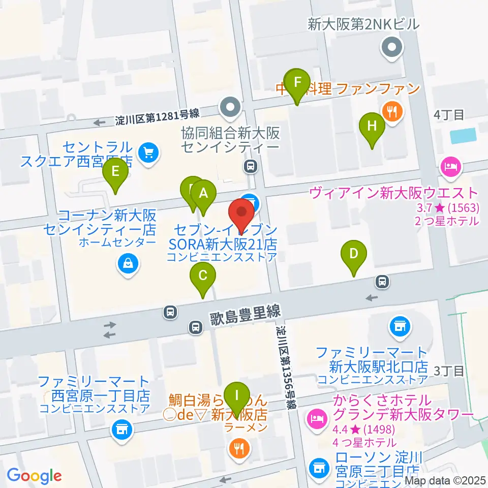 ムラマツ リサイタルホール 新大阪周辺の駐車場・コインパーキング一覧地図