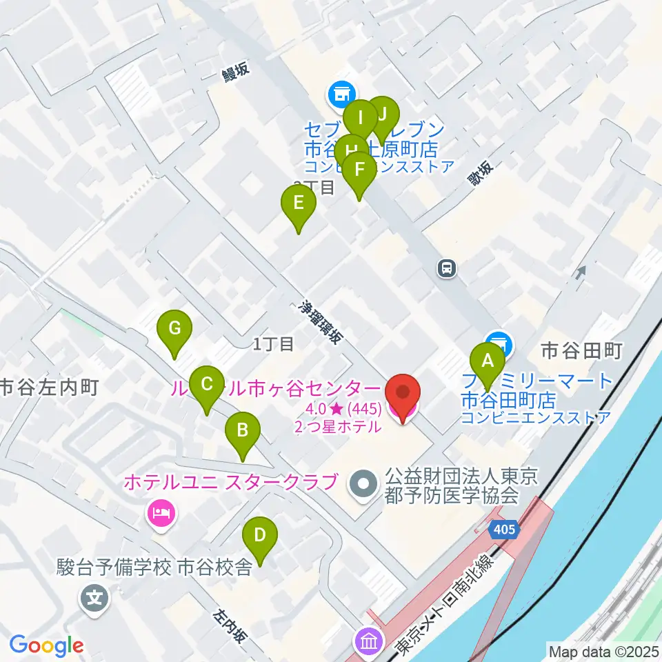 ルーテル市ヶ谷ホール周辺の駐車場・コインパーキング一覧地図