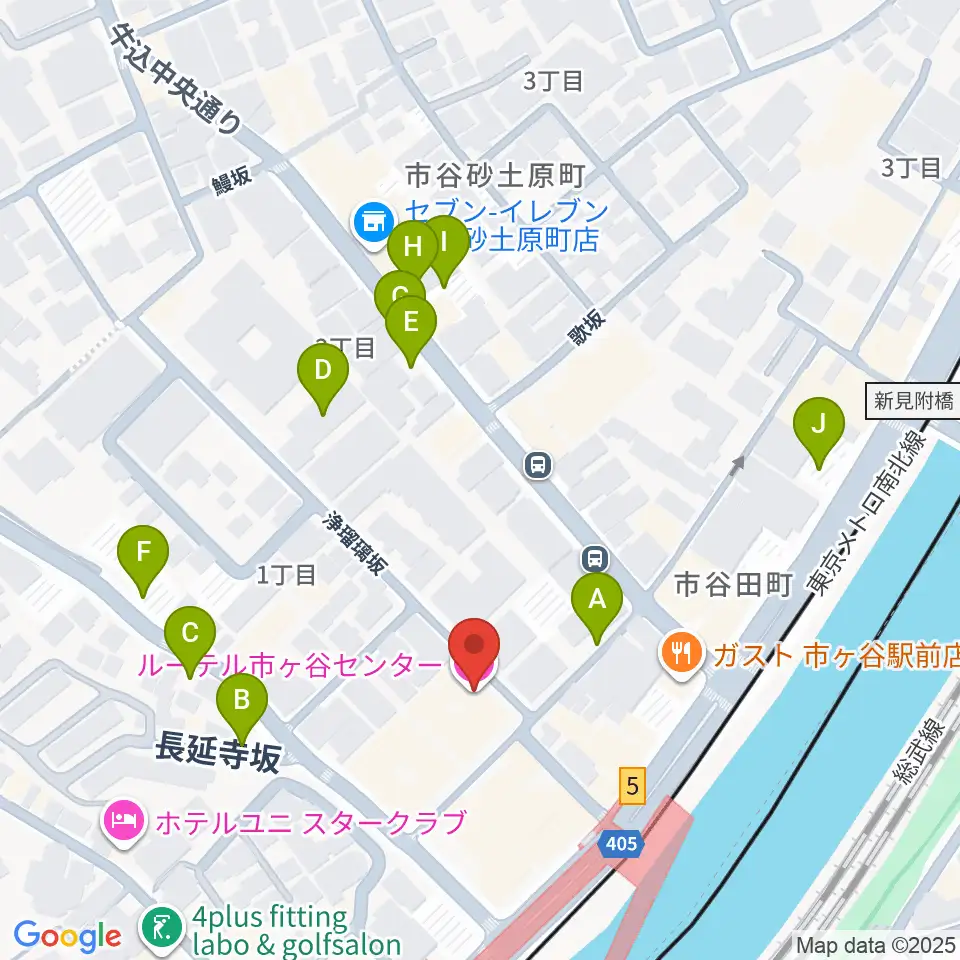 ルーテル市ヶ谷ホール周辺の駐車場・コインパーキング一覧地図