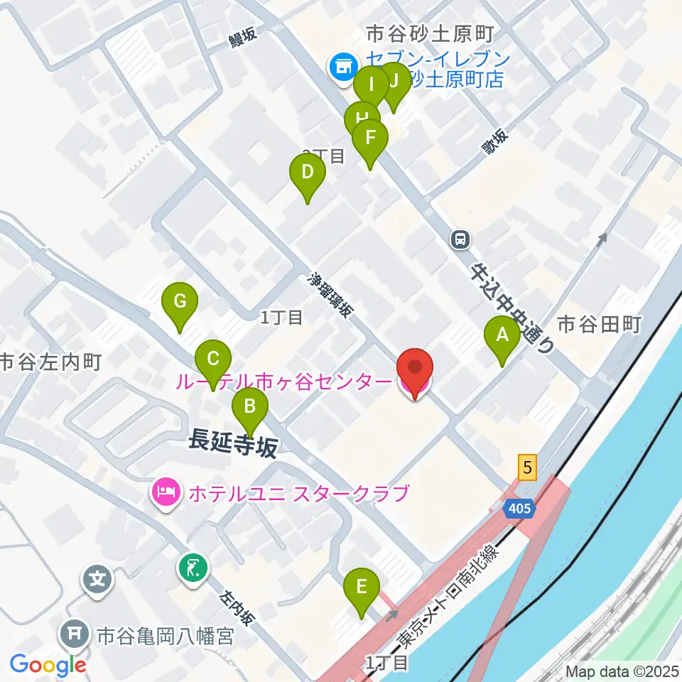 ルーテル市ヶ谷ホール周辺の駐車場・コインパーキング一覧地図