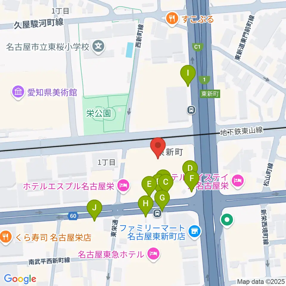 中電ホール周辺の駐車場・コインパーキング一覧地図