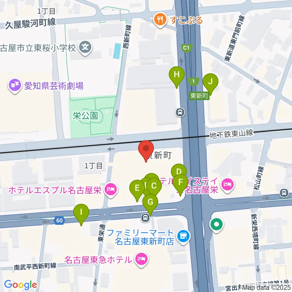 中電ホール周辺の駐車場・コインパーキング一覧地図