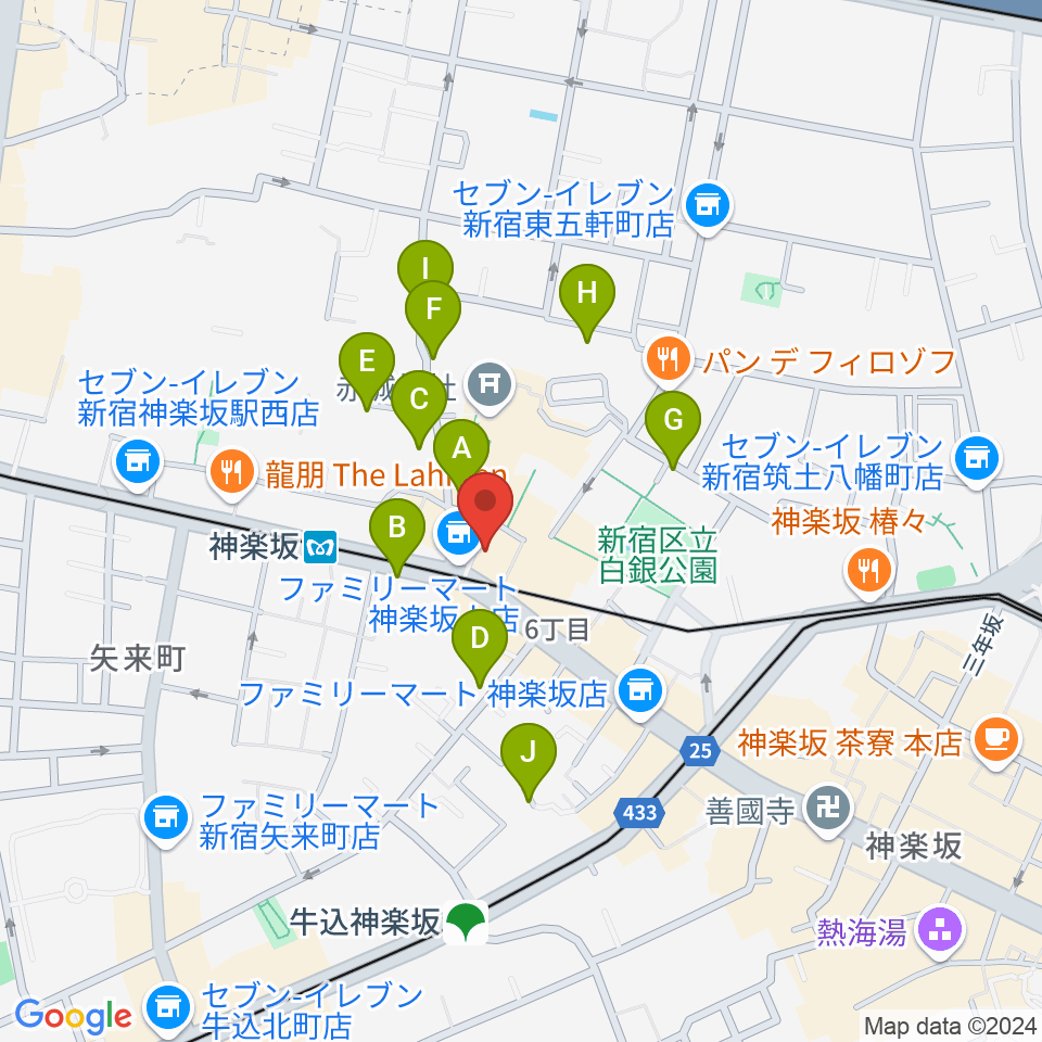 音楽の友ホール周辺の駐車場・コインパーキング一覧地図