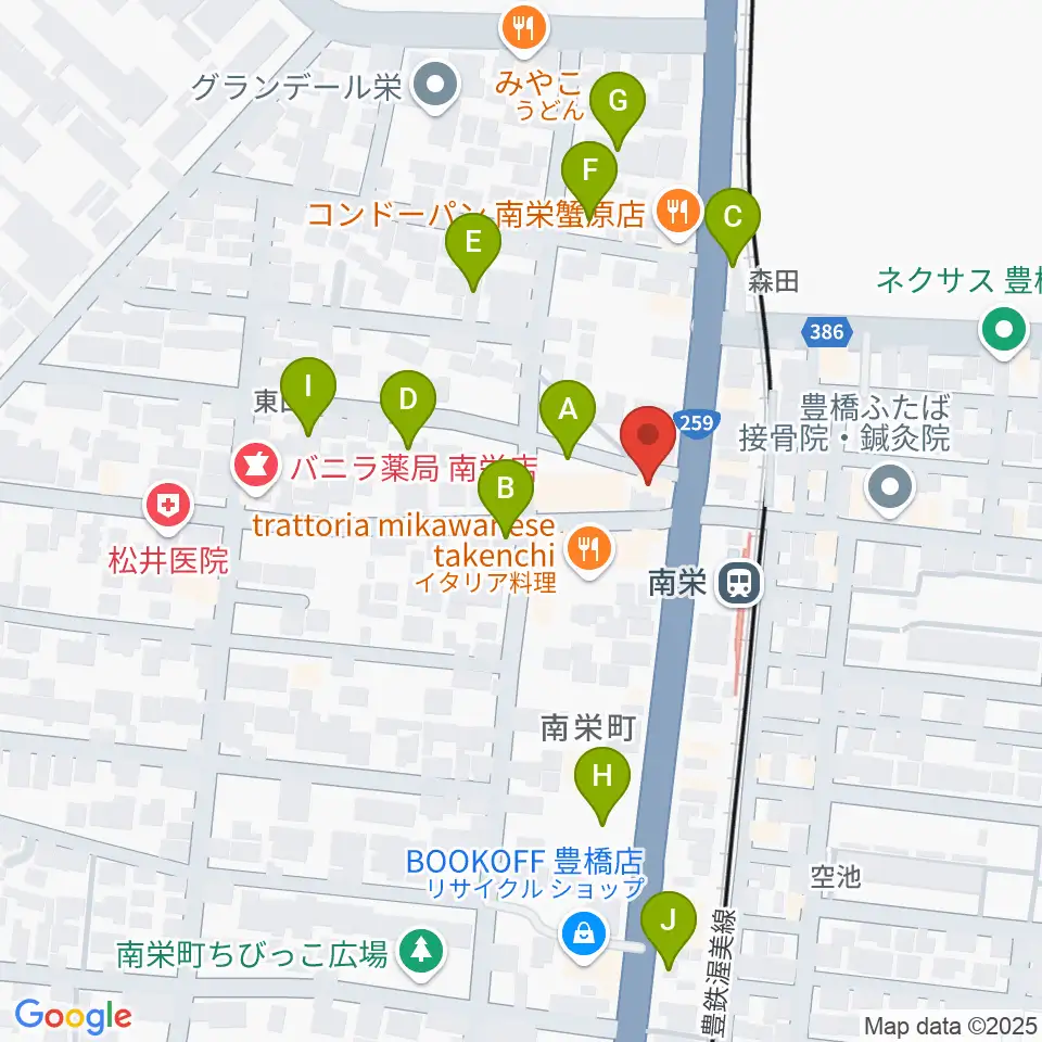 豊橋オレンジピット周辺の駐車場・コインパーキング一覧地図