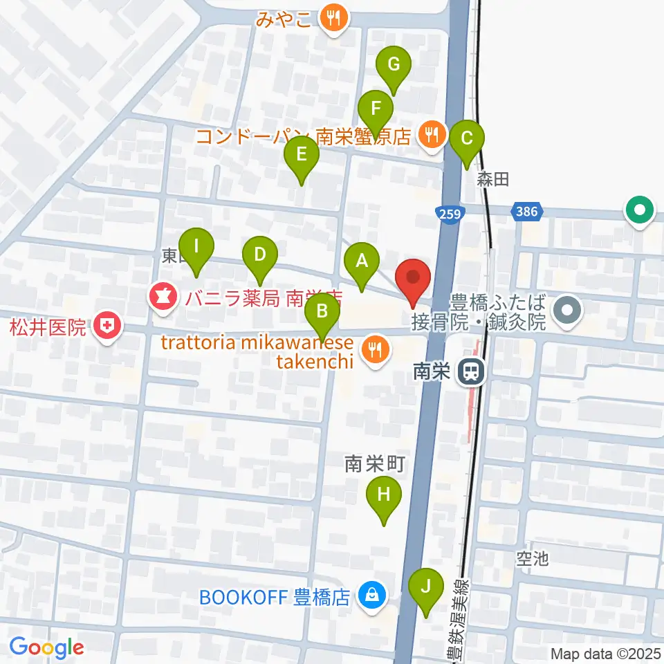 豊橋オレンジピット周辺の駐車場・コインパーキング一覧地図