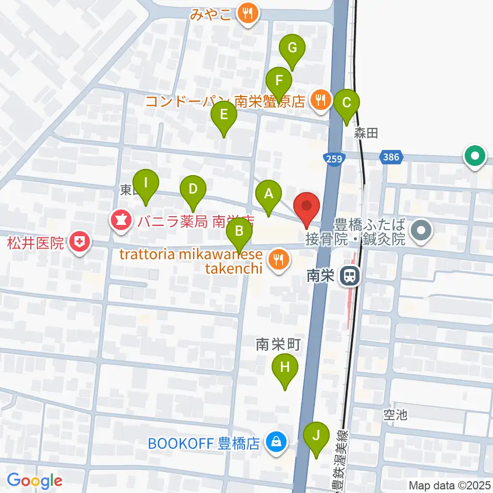 豊橋オレンジピット周辺の駐車場・コインパーキング一覧地図
