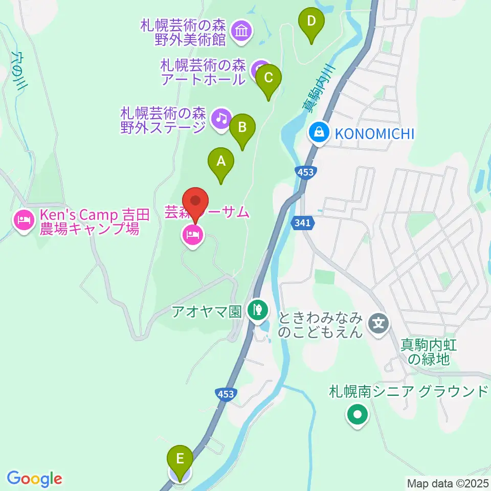 芸森スタジオ周辺の駐車場・コインパーキング一覧地図