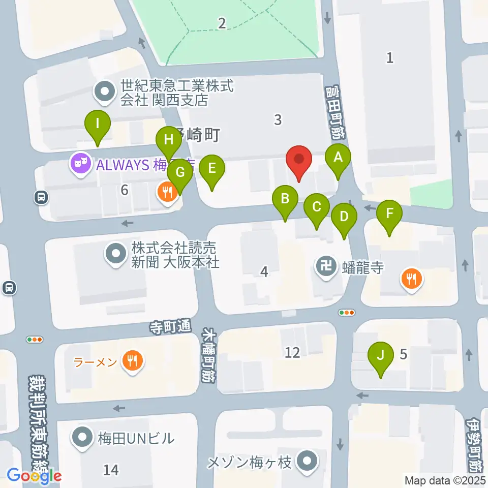 ボイトレ大阪 F-COMMUNITY周辺の駐車場・コインパーキング一覧地図