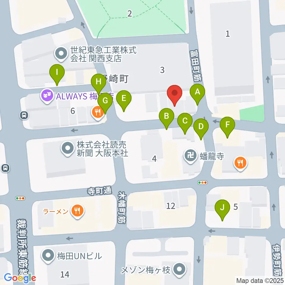 ボイトレ大阪 F-COMMUNITY周辺の駐車場・コインパーキング一覧地図