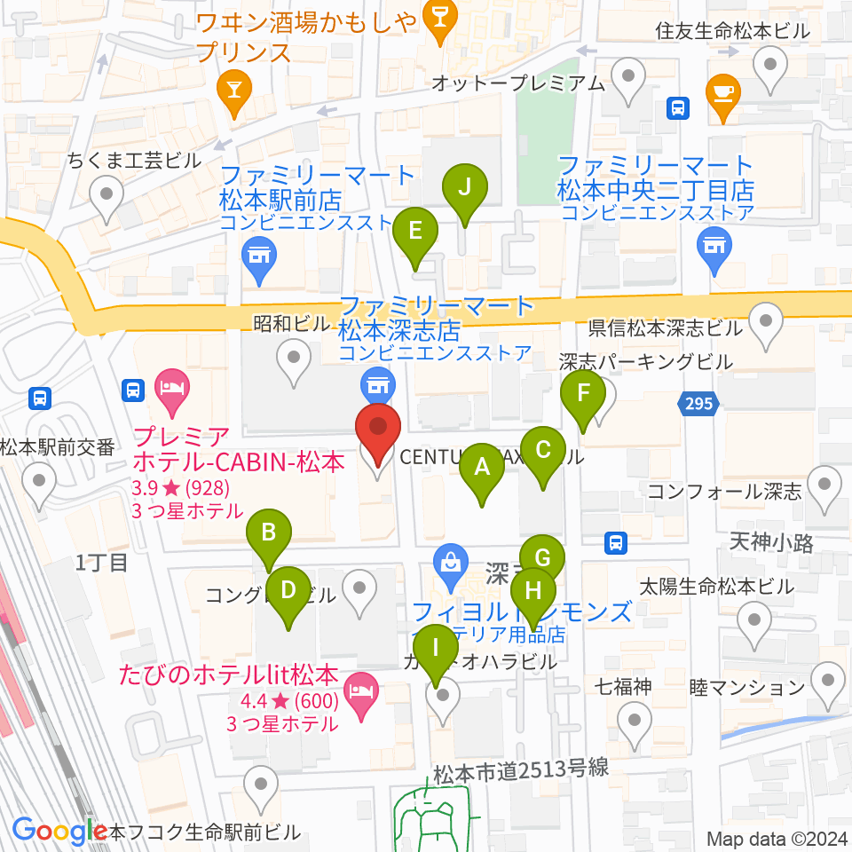 松本MOLE HALL周辺の駐車場・コインパーキング一覧地図