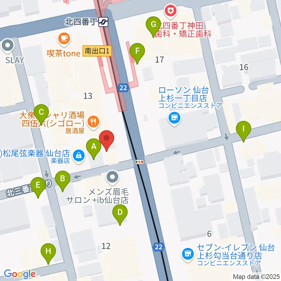 仙台ミュージックプラザ周辺の駐車場・コインパーキング一覧地図