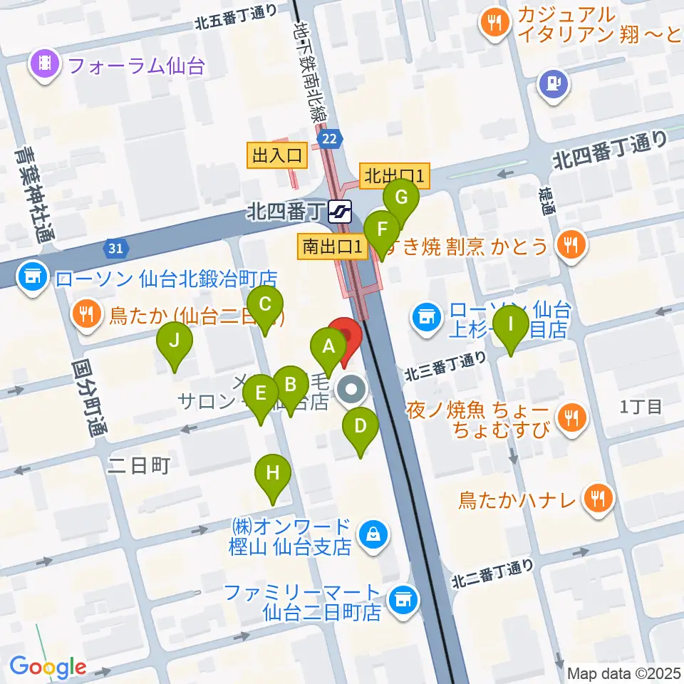 仙台ミュージックプラザ周辺の駐車場・コインパーキング一覧地図