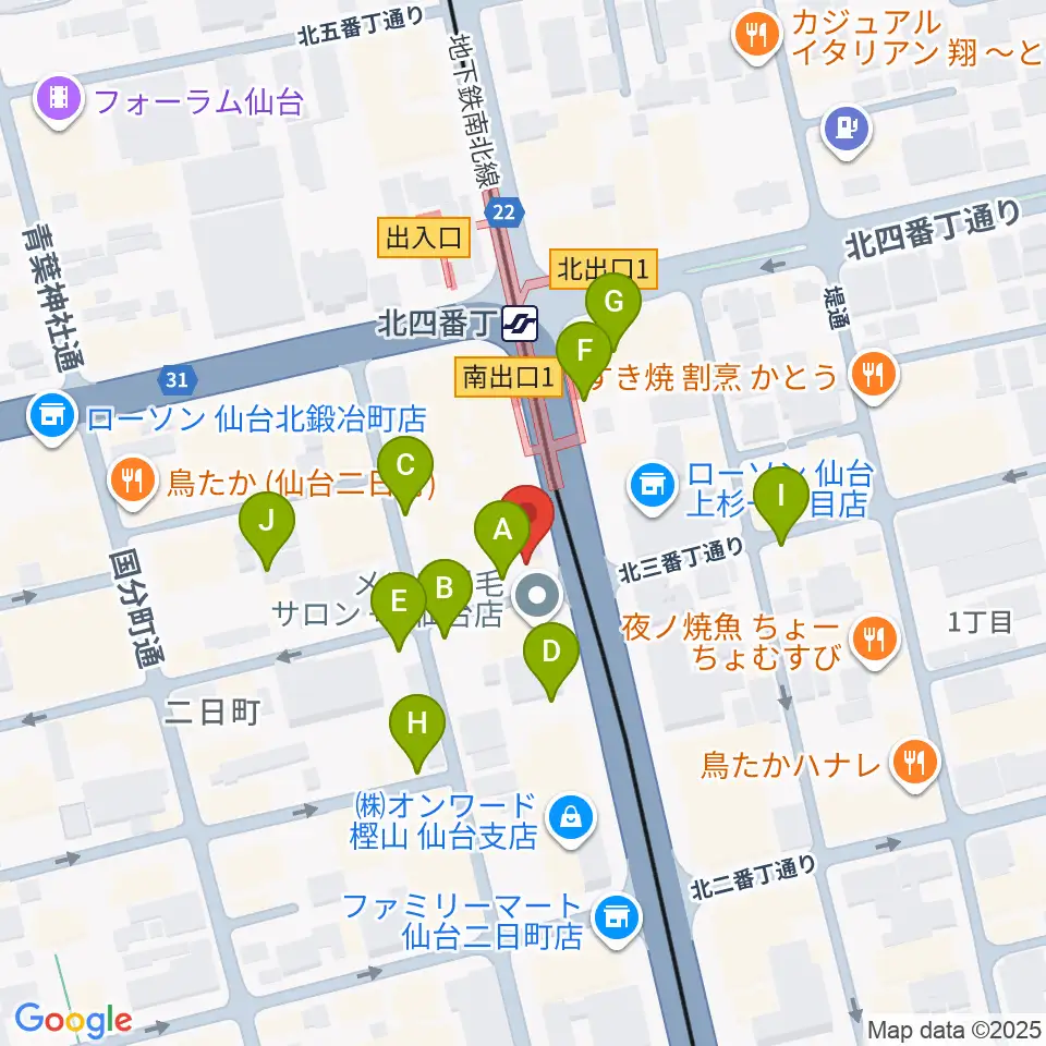 仙台ミュージックプラザ周辺の駐車場・コインパーキング一覧地図