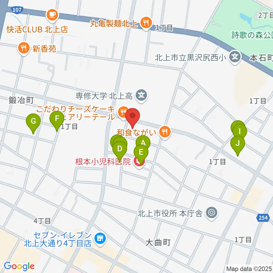玉山音楽教室周辺の駐車場・コインパーキング一覧地図