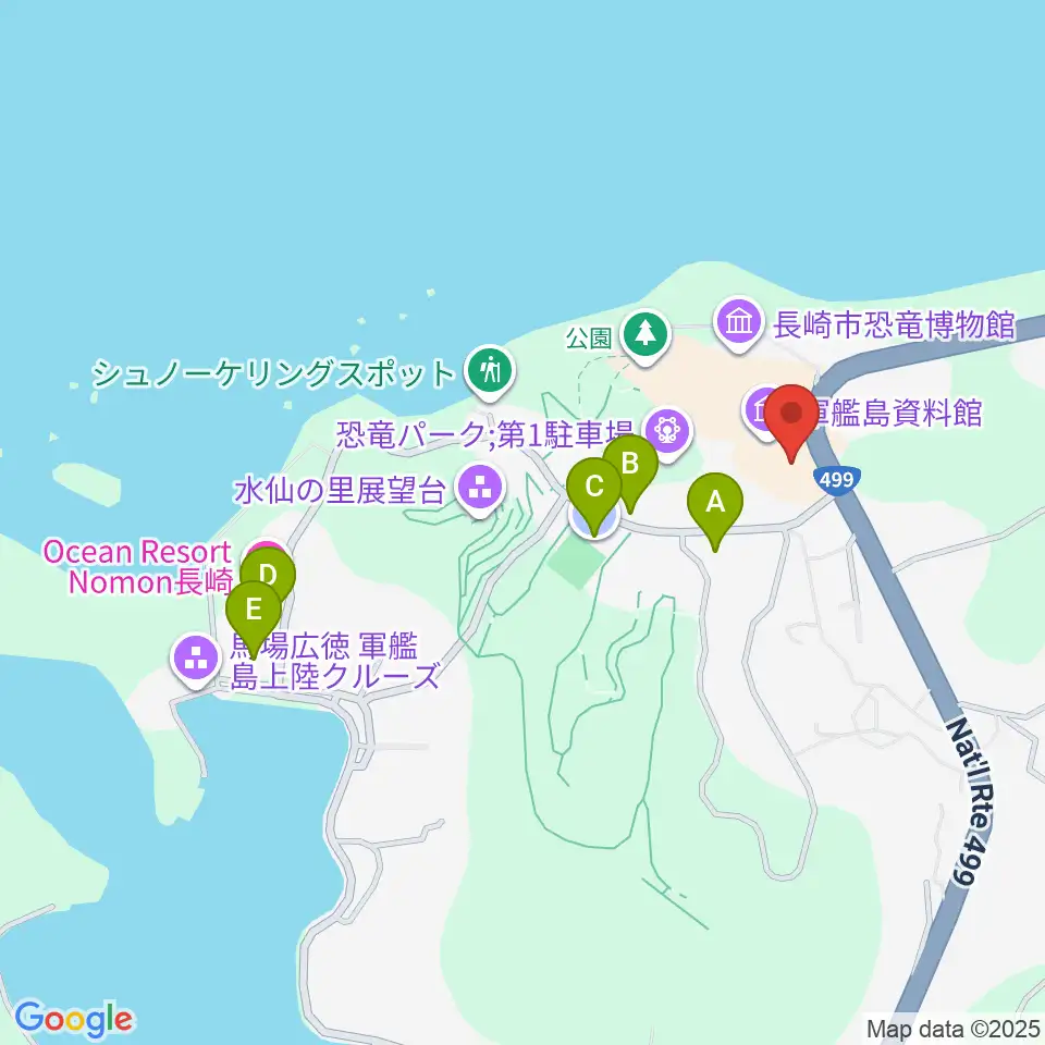 長崎市野母崎文化センター周辺の駐車場・コインパーキング一覧地図