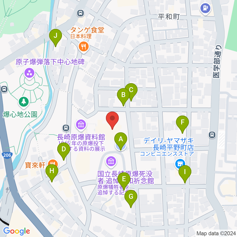 平和会館ホール周辺の駐車場・コインパーキング一覧地図