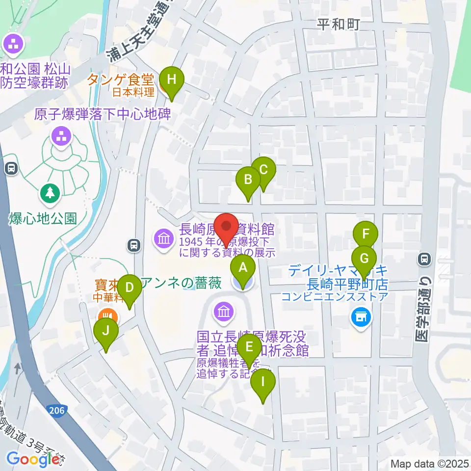 平和会館ホール周辺の駐車場・コインパーキング一覧地図