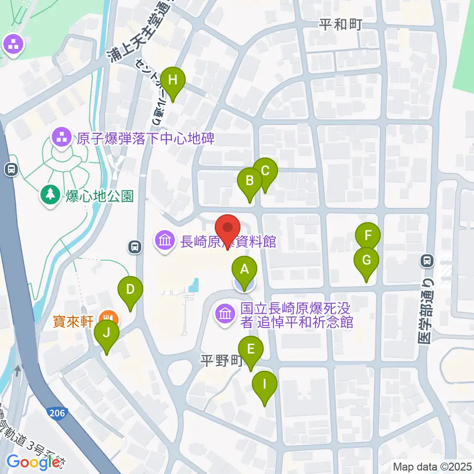 平和会館ホール周辺の駐車場・コインパーキング一覧地図