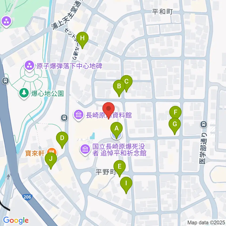 平和会館ホール周辺の駐車場・コインパーキング一覧地図